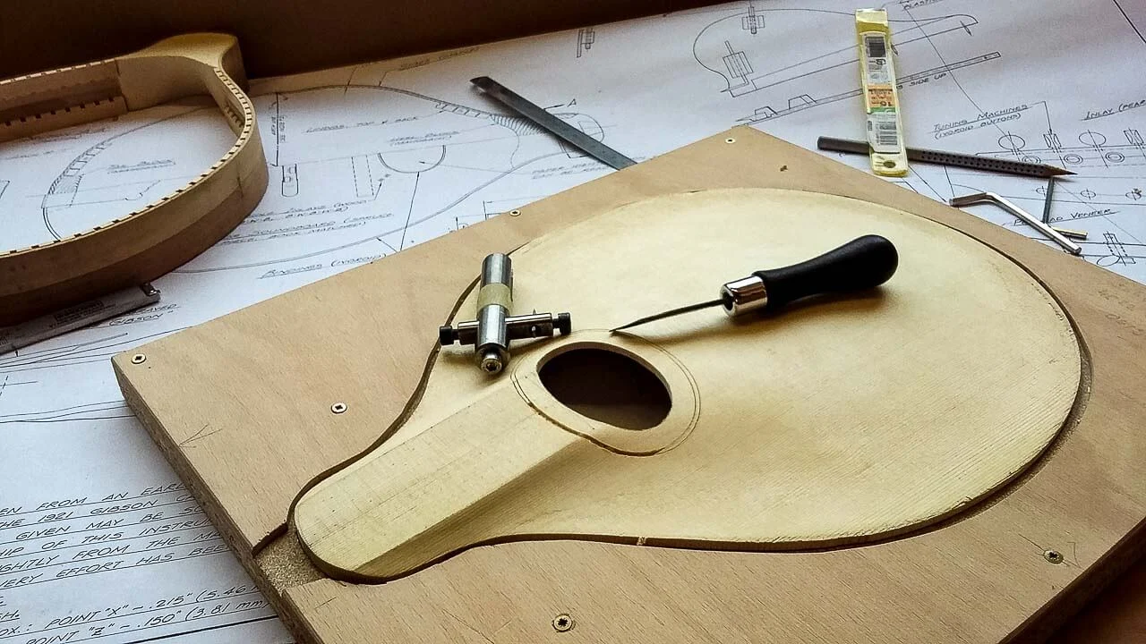Shaping the soundboard