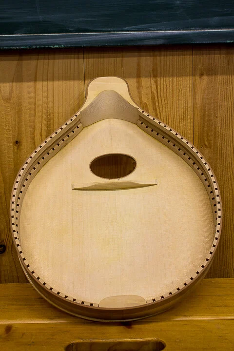 Soundboard during assembly